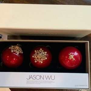 Jason Wu Crimson Glass Ornament Trio